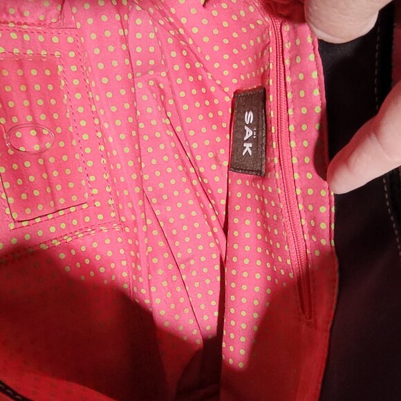 THE SAK BLACK CROCHET HANDBAG PURSE EUC - Picture 4 of 11